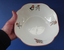 Load image into Gallery viewer, Vintage NORWEGIAN Porsgrund NISSE Elves or Gnomes Large Serving Bowl. Dated on the base 1993
