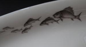 MASSIVE Thomas (Rosenthal) 1940s ART DECO Leaping Fish Plates. 24 1/2 inches long