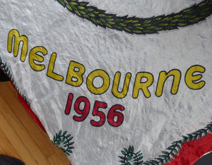 Vintage 1956 Australian Olympic Games Melbourne Souvenir Silk Scarf