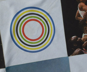 RARE 1960s Olympic Games Souvenir Head Scarf. Genuine Original Toyko Olympic Games 1964. KAMEKURA YUUSAKU Design
