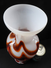 Load image into Gallery viewer, Tall Mid Century Italian V.B Opaline ZEBRA Stripe Glass Vase. 13 3/4 inches in height
