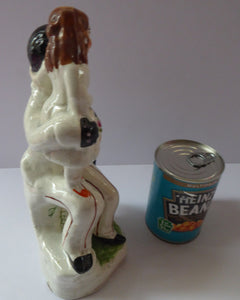Victorian Staffordshire ANTIQUE Figurine of Uncle Tom and Little Eva  (c 1855). Literary Interest: Uncle Tom's Cabin