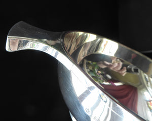 1930s Large Size SOLID SILVER Quaich. Stylish Deco Shape in Original Box. Hallmarked 1936 and Inscribed "Ann" on the side