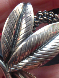 Stylish Scandinavian ANTON MICHELSEN Vintage 1950s Danish Silver Brooch. Signed AM below a Crown