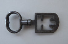 Load image into Gallery viewer, Antique Steel Odell Key. SCOTTISH 18th or 19th Century Door Key for historic EDINBURGH TENEMENT. Good Antique Condition
