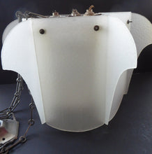 Load image into Gallery viewer, 1930s Art Deco Hanging Light Shade White Frosted Glass Panels on Metal Frame
