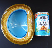 Load image into Gallery viewer, Fabulous 1960s MURANO Sommerso GEODE Bowl. With Blue, White and Yellow Cased Glass - and Controlled Bullicante
