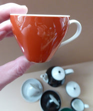 Load image into Gallery viewer, Vintage 1950s German Schonwald Porcelain Coffee Set in Harlequin Colours
