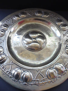 GLASGOW SCHOOL Arts and Crafts Brass Wall Charger. Fine Antique Metalwork; possibly by Margaret Gilmour