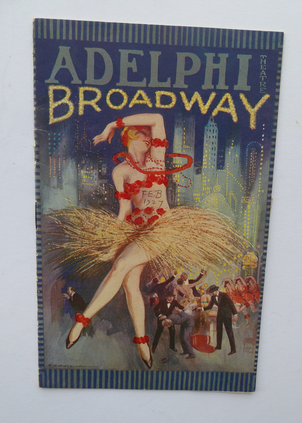 1927 ART DECO Theatre Programme. Rare Original London Adelphi Theatre Item. In Good Condition