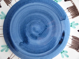 VINTAGE Vincenzo Pinto Vietri Italian Mid Century Side Plate. Hand Decorated with Goats Border. 8 1/2 inches diameter