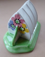Load image into Gallery viewer, SCOTTISH POTTERY. Sweet Little 1920s BOUGH Ceramic Toast Rack. Hand Painted Spring Flowers
