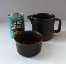 Load image into Gallery viewer, ARABIA POTTERY, Finland. 1960s Rustic RUSKA Open Sugar Bowl and Milk Jug. Designed by Ulla Procope
