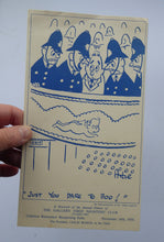 Load image into Gallery viewer, THEATRE HISTORY DOCUMENT:  The Gallery First Nighter&#39;s Club Annual Dinner Menu Card 1956
