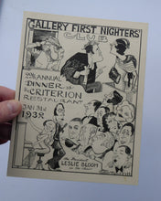 Load image into Gallery viewer, THEATRE HISTORY DOCUMENT:  The Gallery First Nighter&#39;s Club Annual Dinner Menu Card 1932
