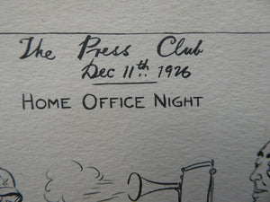 1926 Press Club Home NIght Card Political History Item