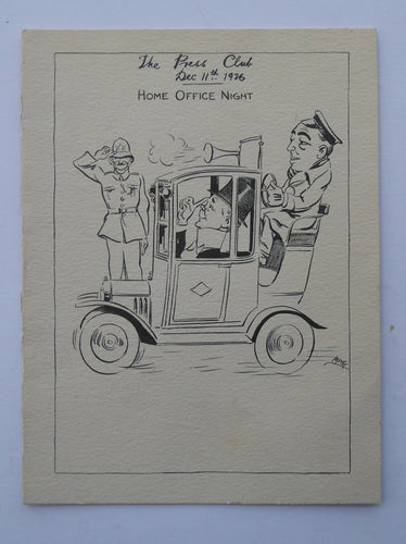 1926 Press Club Home NIght Card Political History Item