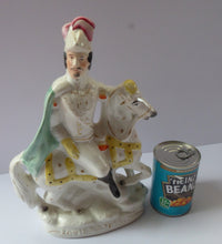 Load image into Gallery viewer, LOUIS NAPOLEON on Horseback. Rarer 19th Century ANTIQUE Staffordshire Figurine 1850s
