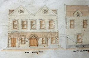 1902 Drawing. Interesting Sheet of Architectural Studies for Colonial Houses at the Island of Grand Turk