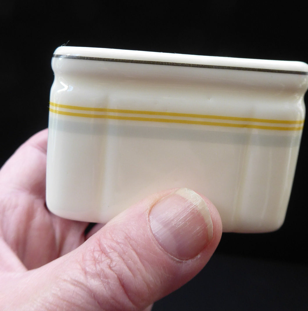 1930s Art Deco FOLEY China Cube Sugar Bowl : CUNARD STEAMSHIP Co. Issue. Excellent Condition