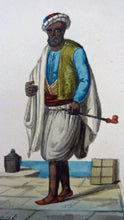 Load image into Gallery viewer, MALTESE ART. Early 19th Century Watercolour Costume Studies by Vincenzo Feneck. Algerian Ship&#39;s Captain
