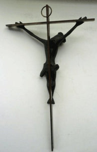 Large and Very Sculptural Crucifixion Model. Unique Cast Bronze of Vintage Design/ Made in Germany.