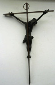 Large and Very Sculptural Crucifixion Model. Unique Cast Bronze of Vintage Design/ Made in Germany.