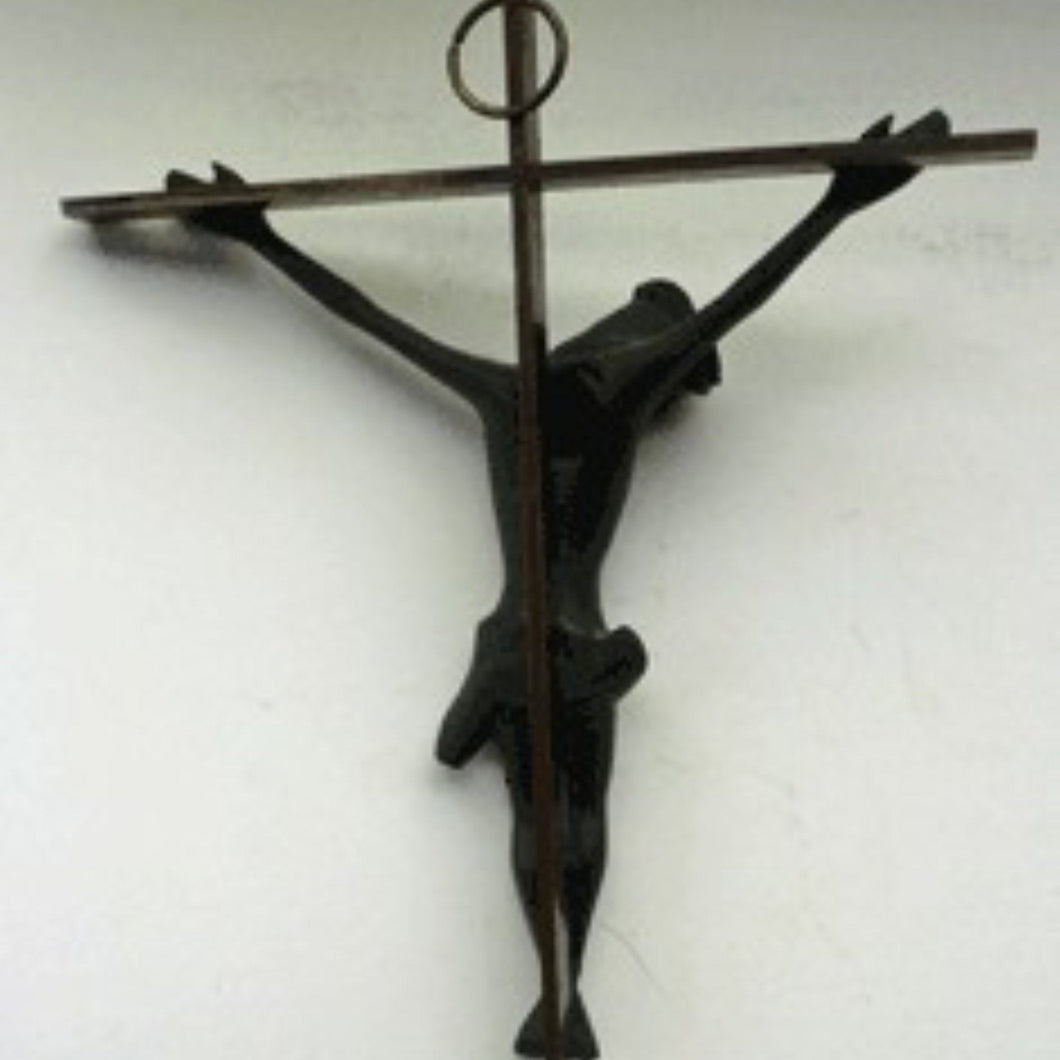 Large and Very Sculptural Crucifixion Model. Unique Cast Bronze of Vintage Design/ Made in Germany.