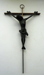 Large and Very Sculptural Crucifixion Model. Unique Cast Bronze of Vintage Design/ Made in Germany.