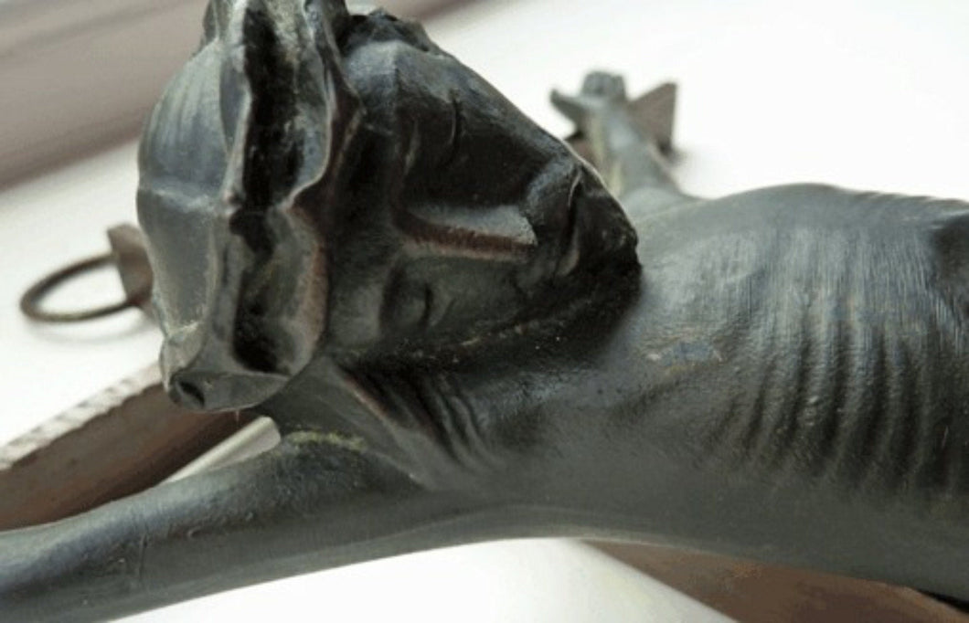 Large and Very Sculptural Crucifixion Model. Unique Cast Bronze of Vintage Design/ Made in Germany.