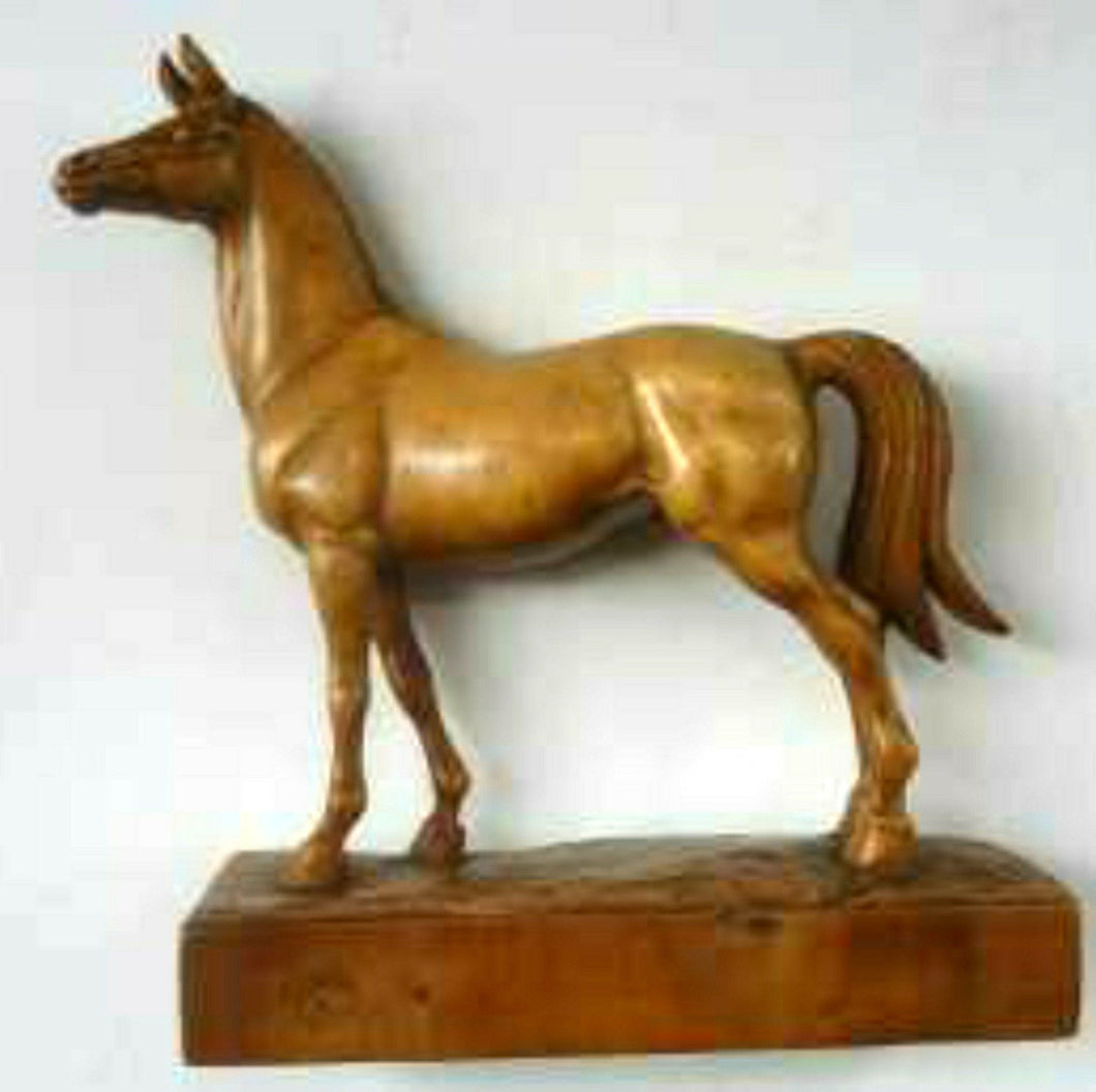FAUST LANG (1887 - 1983) Rare Carved Miniature Figure of a Horse. Incised signature on the base