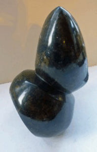 1993 SIGNED African Zimbabwe Shona Black Serpentine Hardstone Sculpture by Taso, 7 inches