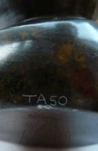 Load image into Gallery viewer, 1993 SIGNED African Zimbabwe Shona Black Serpentine Hardstone Sculpture by Taso, 7 inches
