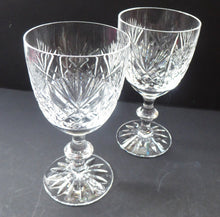 Load image into Gallery viewer, LARGE Pair of Vintage EDINBURGH CRYSTAL Wine Glasses. Iona Pattern. Etched mark for 1980s
