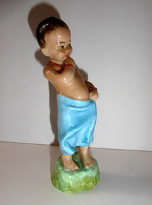ROYAL WORCESTER Figurine. Rare BURMA Boy from the Children of Nations Series by Freda Doughty; c 1950s