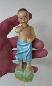 ROYAL WORCESTER Figurine. Rare BURMA Boy from the Children of Nations Series by Freda Doughty; c 1950s