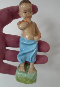 ROYAL WORCESTER Figurine. Rare BURMA Boy from the Children of Nations Series by Freda Doughty; c 1950s