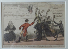 Load image into Gallery viewer, Georgian 19th Century Satirical Print. A New Game of Shuttlecock
