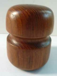 1960s Stylish Vintage Carved Wooden Salt and Pepper Pots