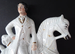 LARGE STAFFORDSHIRE Portrait of Edward VII; then the Prince of Wales on Horseback; 12 1/4 inches