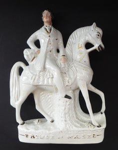 LARGE STAFFORDSHIRE Portrait of Edward VII; then the Prince of Wales on Horseback; 12 1/4 inches