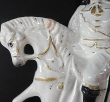 Load image into Gallery viewer, Antique Victorian STAFFORDSHIRE Figurine. Man on Horseback; 11 inches
