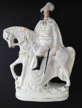 Load image into Gallery viewer, Antique Victorian STAFFORDSHIRE Figurine. Man on Horseback; 11 inches
