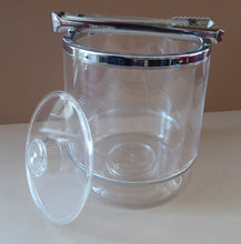 Load image into Gallery viewer, 1970s SPACE AGE Clear Plastic Ice Bucket with Silver Chrome Trims
