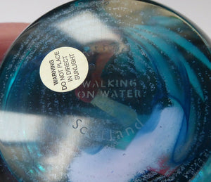 CAITHNESS GLASS. Limited Edition Vintage Paperweight. Walking on Water by Helen MacDonald. Limited Edition of 200