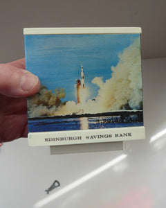 1960s MOON LANDING Apollo 11. Original 1969 Issue Money Bank. Made in Finland for Edinburgh Savings Bank