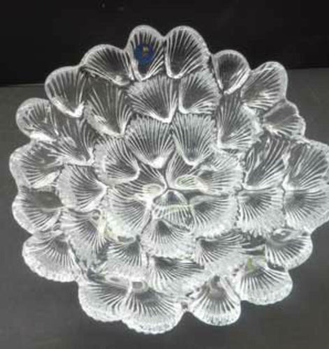 DANISH Royal Copenhagen Vintage Bi-valve Clear Crystal Bowl