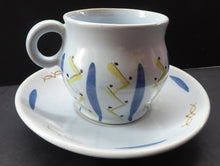 Load image into Gallery viewer, SCOTTISH POTTERY. 1950s BUCHAN Stoneware Teacup and Saucer. Vintage HEBRIDES Pattern
