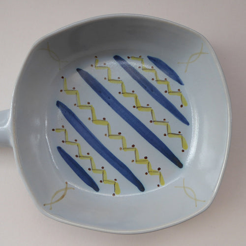 1950s BUCHAN Stoneware Skillet or Square Serving Dish with Handle. HEBRIDES Pattern