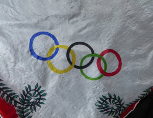 Vintage 1956 Australian Olympic Games Melbourne Souvenir Silk Scarf